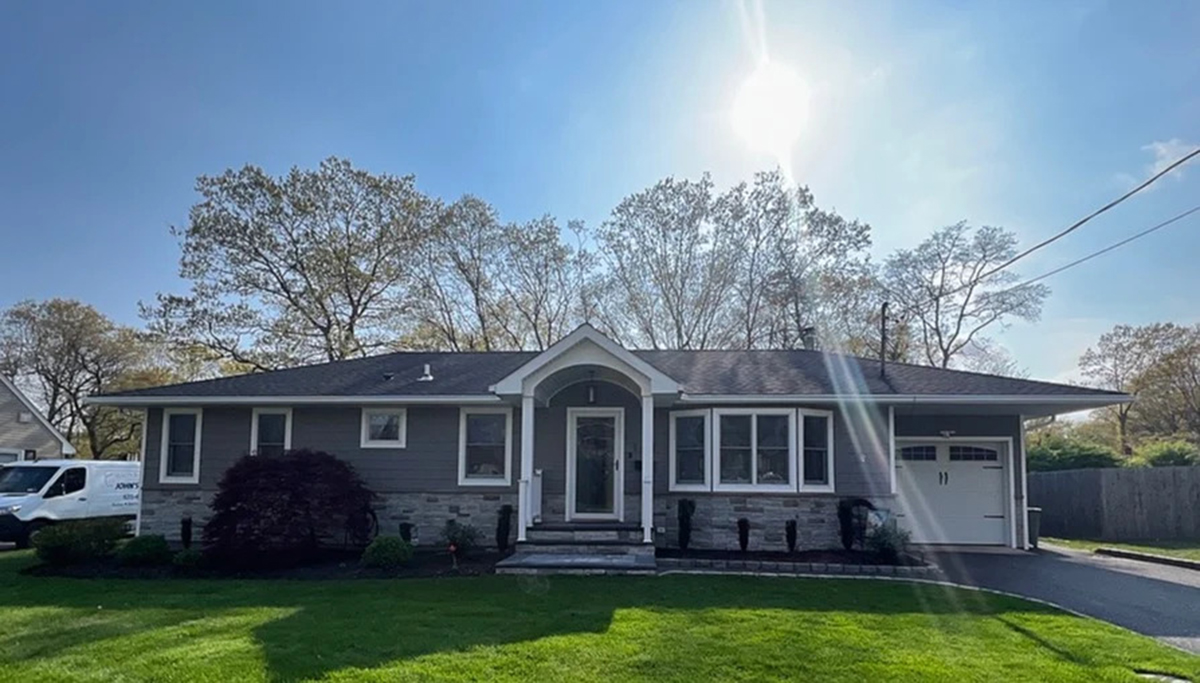 One-story exterior home remodel in Patchogue, NY by Kuhn Construction